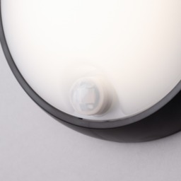 Grato 8 Watt LED Outdoor Round Bulkhead Light with PIR Sensor - Black - thumbnail 4