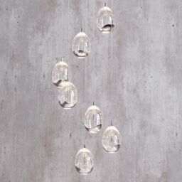 Visconte Bulla Pendant Ceiling 7 Light LED Spiral Cluster - Chrome - thumbnail 2