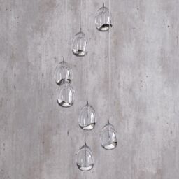 Visconte Bulla Pendant Ceiling 7 Light LED Spiral Cluster - Chrome - thumbnail 3