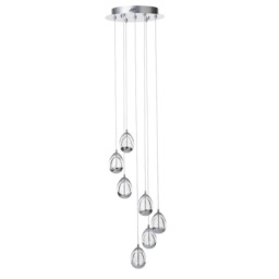 Visconte Bulla Pendant Ceiling 7 Light LED Spiral Cluster - Chrome - thumbnail 6