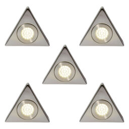Pack of 5 Scott Triangular Day Light LED Under Kitchen Cabinet Light - Satin Nickel - thumbnail 1