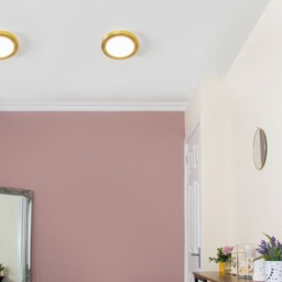 Darly 12 Watt LED Flush Ceiling or Wall Light - Satin Brass - thumbnail 7