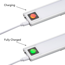 2 Watt 40cm LED Rechargeable Under Cabinet Magnetic Light with PIR Sensor - Silver - thumbnail 4