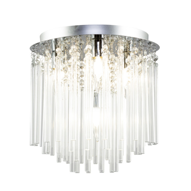 Tyre 4 Light Bathroom Flush Ceiling Light - Chrome - image 1