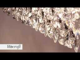 Crystal Style Flush 6 Light Ceiling Light - Chrome - thumbnail 6