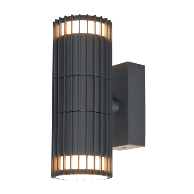 Veda 2 Light Outdoor Up and Down Wall Light - Anthracite - image 1