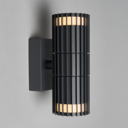 Veda 2 Light Outdoor Up and Down Wall Light - Anthracite - thumbnail 2