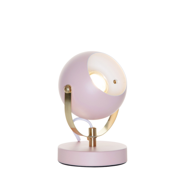 Eyeball Table Lamp - Pink and Satin Brass - image 1