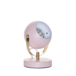 Eyeball Table Lamp - Pink and Satin Brass - thumbnail 5