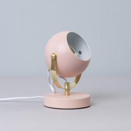 Eyeball Table Lamp - Pink and Satin Brass - thumbnail 3