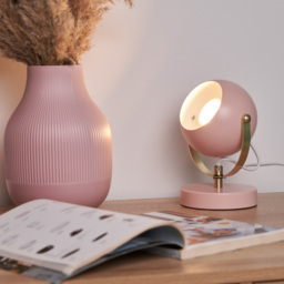 Eyeball Table Lamp - Pink and Satin Brass - thumbnail 7