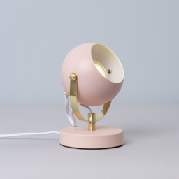 Eyeball Table Lamp - Pink and Satin Brass - thumbnail 2