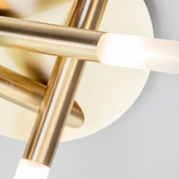 Cross 3 Light Bathroom Semi Flush Ceiling Light - Satin Brass - thumbnail 4
