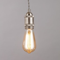 Industrial Style Braided Grey Cable Ceiling Pendant - Satin Nickel - thumbnail 2