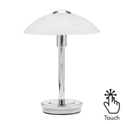 Alabaster Shade Touch Table Lamp - Chrome - thumbnail 1