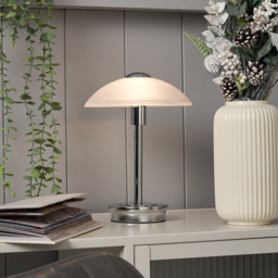 Alabaster Shade Touch Table Lamp - Chrome - thumbnail 5