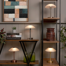Alabaster Shade Touch Table Lamp - Chrome - thumbnail 8