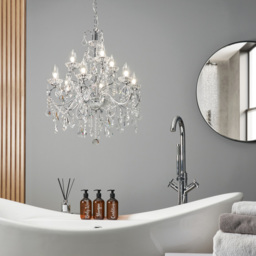 Vara 9 Light Bathroom Chandelier - Chrome - thumbnail 7