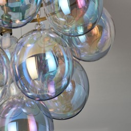 Visconte Maiori Small Flush Ceiling Light with Iridescent Shades - Brass - thumbnail 7
