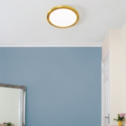 Darly 24 Watt LED Flush Ceiling or Wall Light - Satin Brass - thumbnail 7