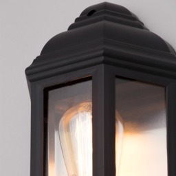 Bangor 1 Light Outdoor 3 Sided Lantern Wall Light - Black - thumbnail 4