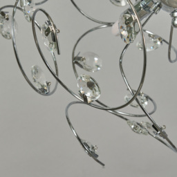 Elara 4 Light Crystal Effect Flush Ceiling Light - Chrome - thumbnail 4
