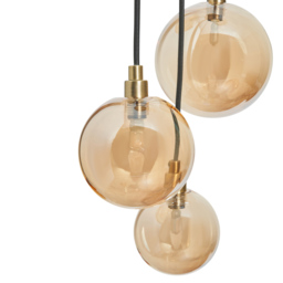 Gaio 5 Light Cluster Ceiling Pendant with Champagne Glass Shades - Brass - thumbnail 7