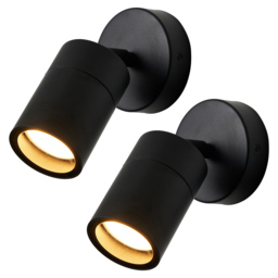 2 Pack of Kenn 1 Light Adjustable Outdoor Wall Light - Black - thumbnail 1