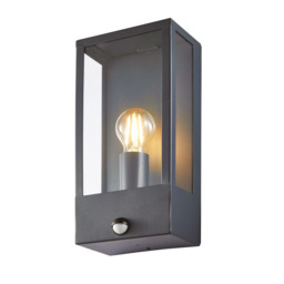 Edgworth Outdoor 1 Light Wall Light with PIR Sensor - Anthracite - thumbnail 1