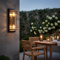 Rico Large Outdoor Wall Light with Brass Accents - Antique Bronze - thumbnail 8