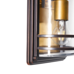 Rico Large Outdoor Wall Light with Brass Accents - Antique Bronze - thumbnail 7