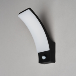Bengle 12 Watt LED Curved Outdoor Wall Light with PIR Sensor - Black - thumbnail 3