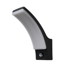 Bengle 12 Watt LED Curved Outdoor Wall Light with PIR Sensor - Black - thumbnail 5
