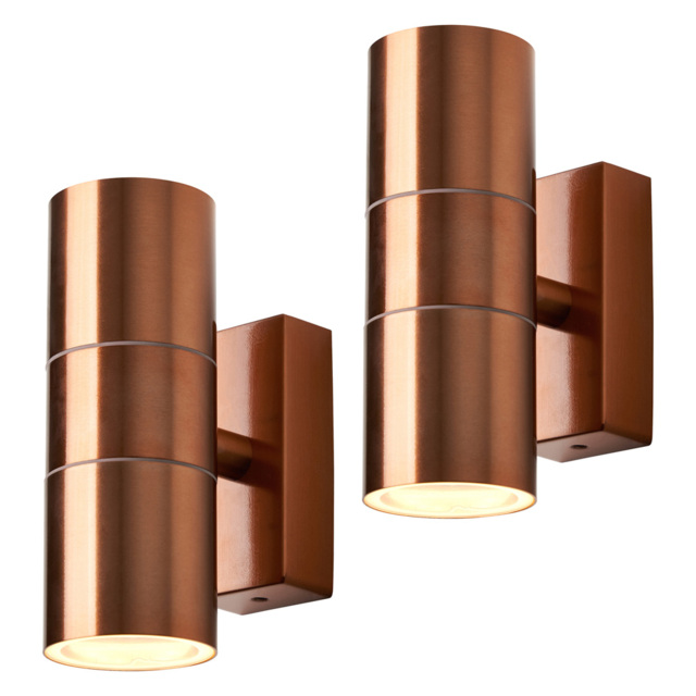 2 Pack of Kenn 2 Light Up and Down Outdoor Wall Light - Copper - image 1