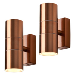2 Pack of Kenn 2 Light Up and Down Outdoor Wall Light - Copper - thumbnail 1
