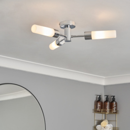 Elena 3 Light Semi Flush Bathroom Ceiling Light - Chrome - thumbnail 5