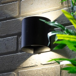 Luk Outdoor LED Rounded Up and Down Wall Light - Black - thumbnail 6