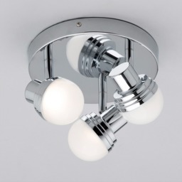 Skipton Bathroom LED Spotlight Plate with 3 Adjustable Mini Globe Heads - Chrome - thumbnail 2