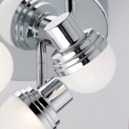 Skipton Bathroom LED Spotlight Plate with 3 Adjustable Mini Globe Heads - Chrome - thumbnail 4
