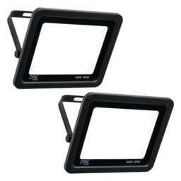 2 Pack of Mears Outdoor LED 50 Watt Slimline Wired Flood Lights - Black