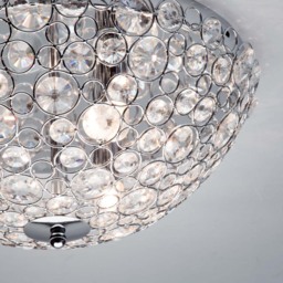 Ovii 3 Light Bathroom Oval Flush Ceiling Light - Chrome & Glass - thumbnail 4