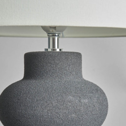 Earl Ceramic Table Lamp with White Shade - Dark Grey - thumbnail 4