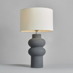 Earl Ceramic Table Lamp with White Shade - Dark Grey - thumbnail 2