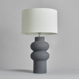 Earl Ceramic Table Lamp with White Shade - Dark Grey - thumbnail 3