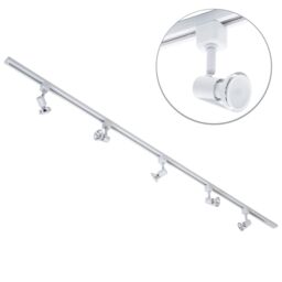 2 metre Track Light Kit with 5 Harlem Heads and LED Bulbs - White - thumbnail 1