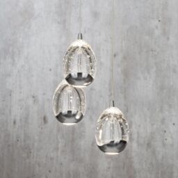 Visconte Bulla 3 Light Ceiling Light Spiral Cluster Pendant - Chrome - thumbnail 3