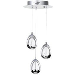 Visconte Bulla 3 Light Ceiling Light Spiral Cluster Pendant - Chrome