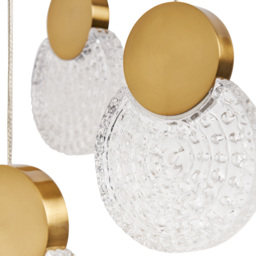 Visconte Oskar 10 Light LED Glass Cluster Pendant - Satin Brass - thumbnail 6