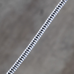 2 Pack of Decorative Twisted Braided Cable Nickel Light Fittings - Herringbone Black & White - thumbnail 3