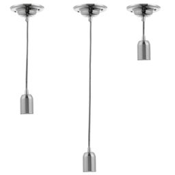 2 Pack of Decorative Twisted Braided Cable Nickel Light Fittings - Herringbone Black & White - thumbnail 5